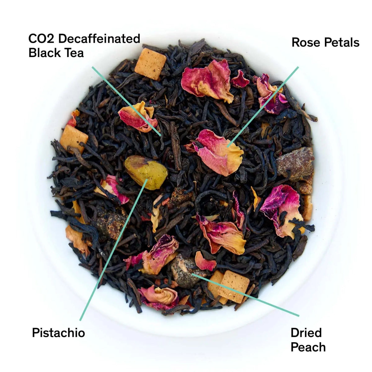 Decaf Dark Iris Peach Pistachio Black Tea