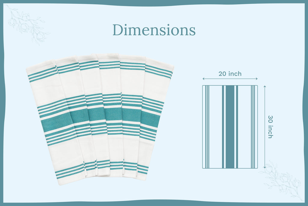 Organic Cotton Striped Kitchen Towels — Set of 6