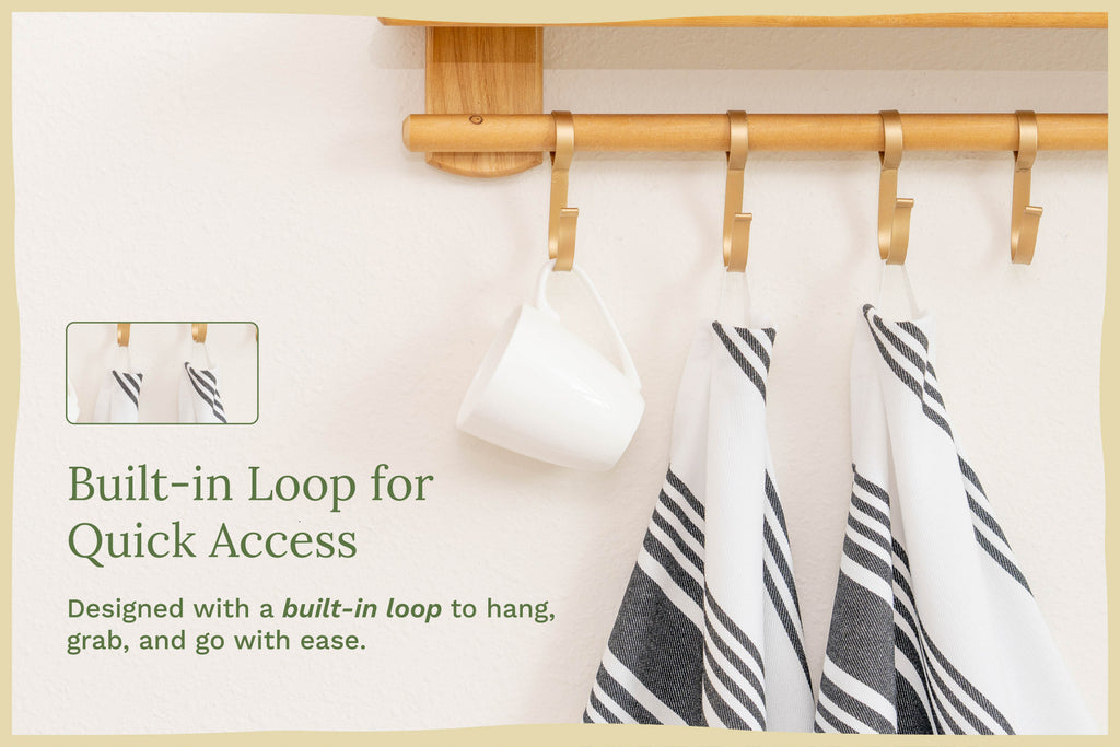 Organic Cotton Striped Kitchen Towels — Set of 6