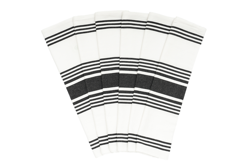 Organic Cotton Striped Kitchen Towels — Set of 6