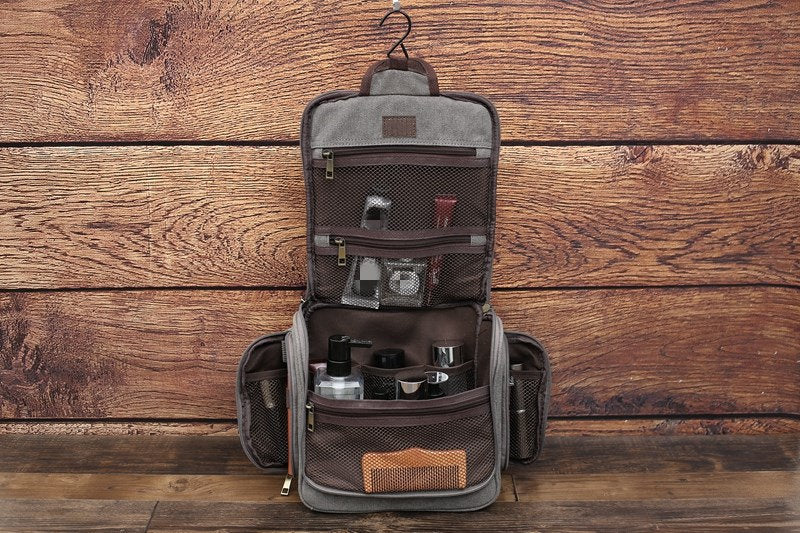 Personalized Hanging Canvas Toiletry Bag