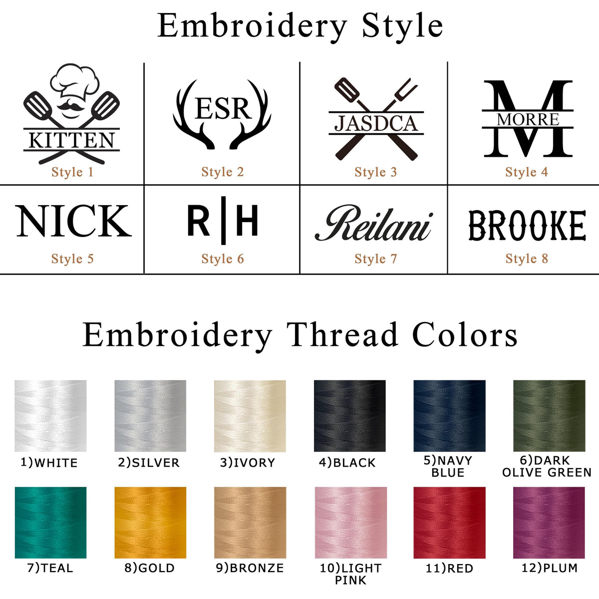 Personalized Embroidered Canvas Apron