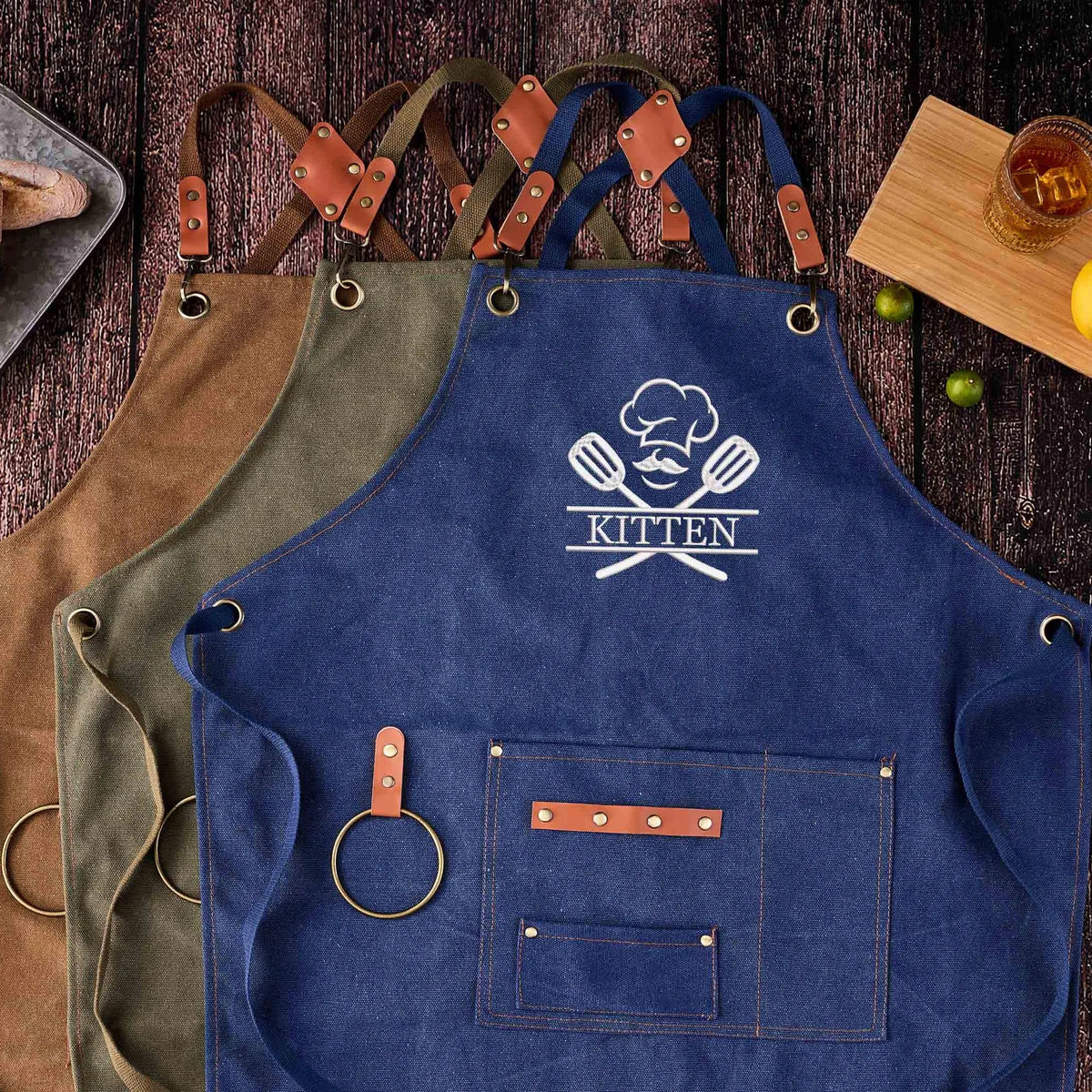 Personalized Embroidered Canvas Apron