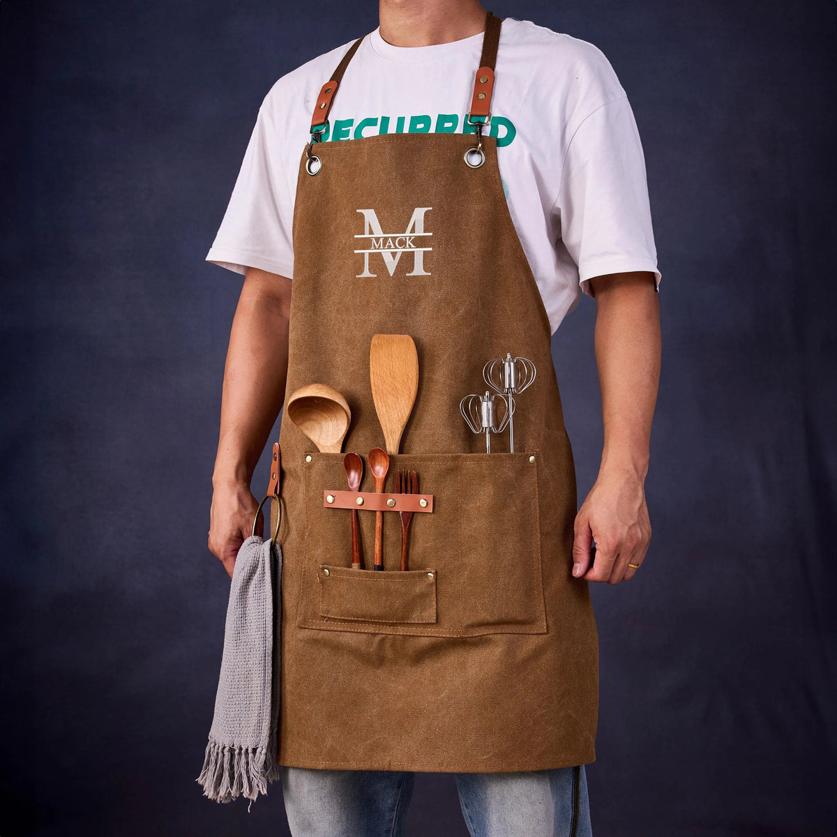 Personalized Embroidered Canvas Apron