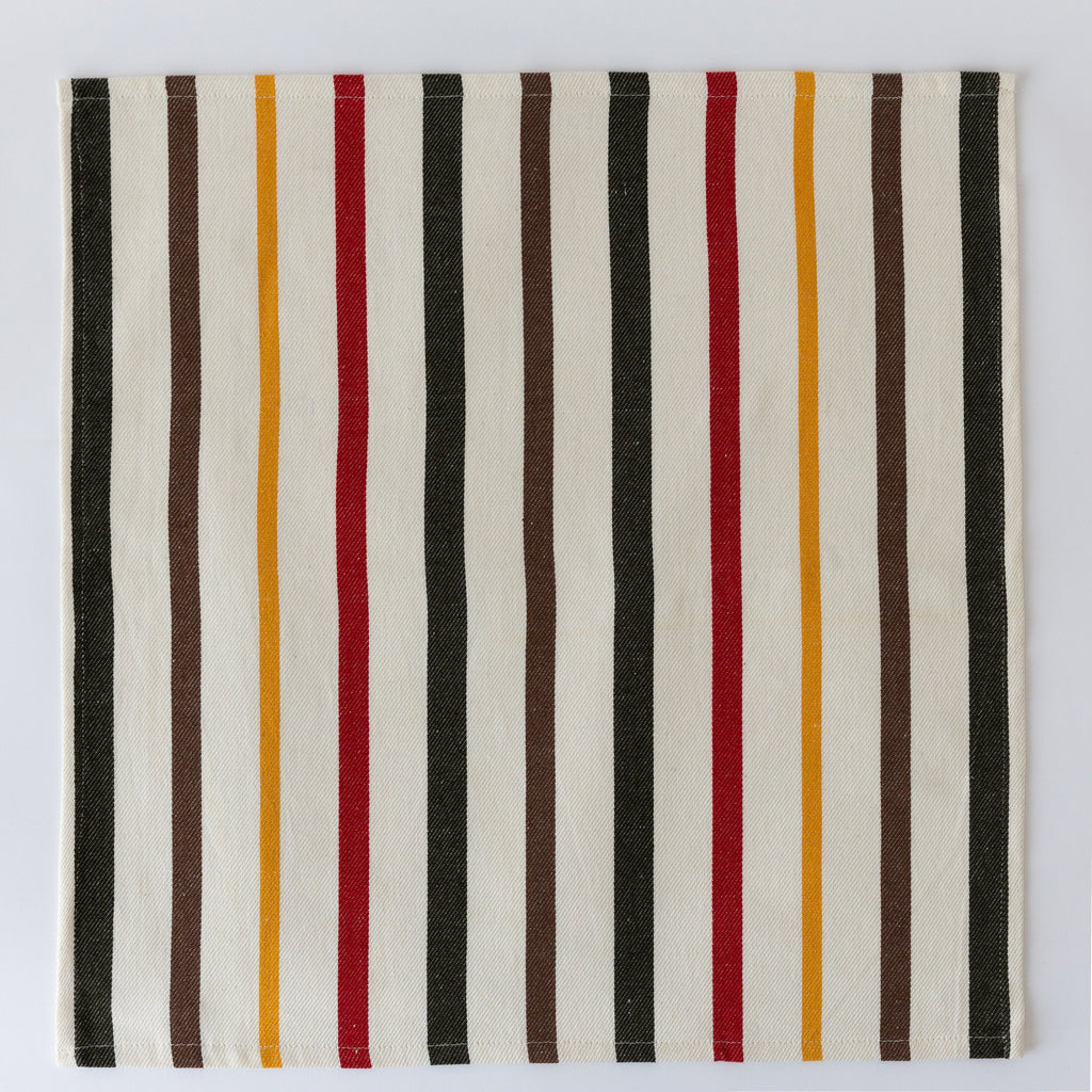 Cotton Striped Cloth Napkins — Set of 12