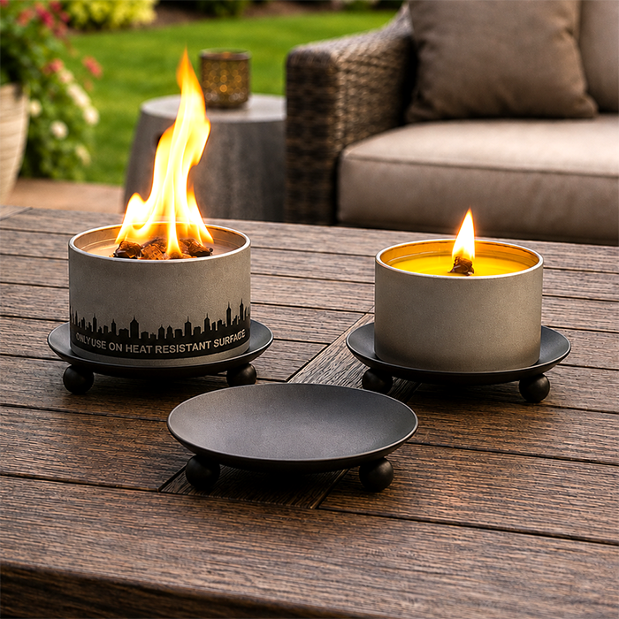 City Bonfires Trivet & Candle Holder