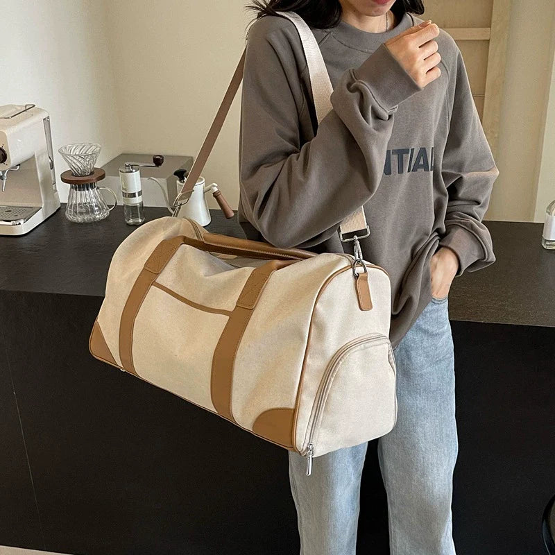 Personalized Canvas Weekender Bag with Shoe Compartment