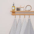 Cotton Stripe & Check Kitchen Towel Set — 6 Pieces