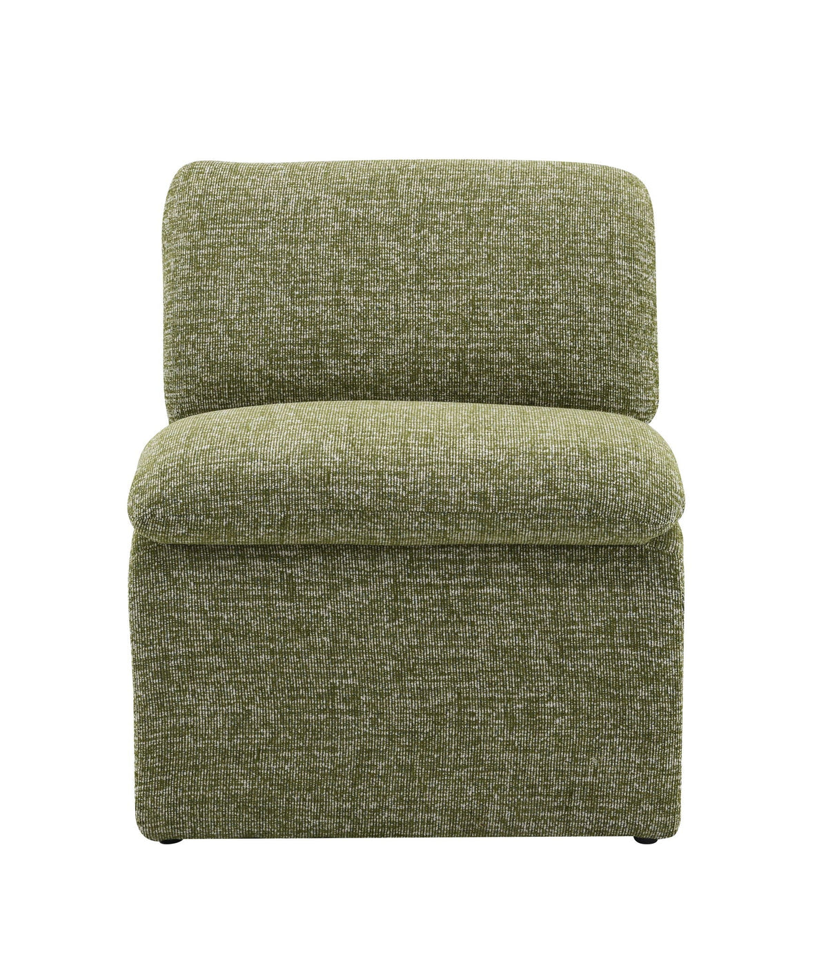 Curved Shape Accent Chair with Premium Fabric Upholstery - Beige or Green
