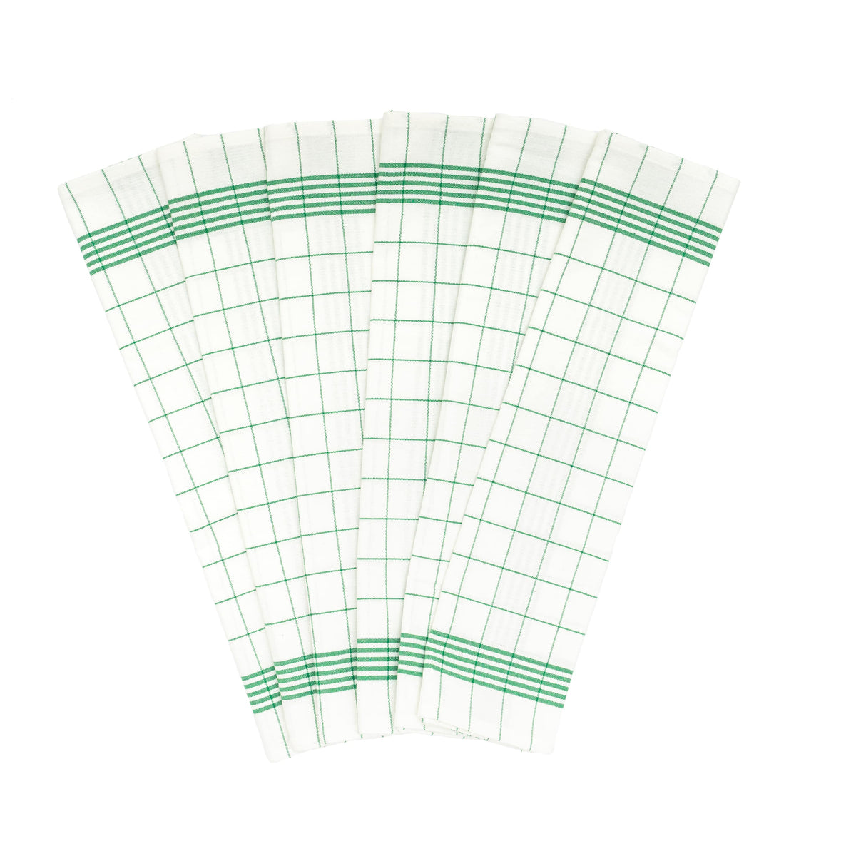 Cotton Windowpane Kitchen Towels — Set of 6