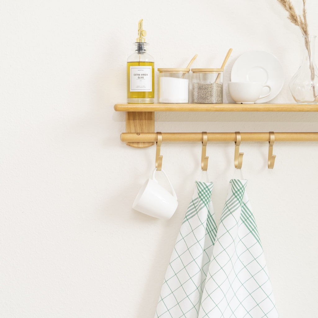 Cotton Windowpane Kitchen Towels — Set of 6