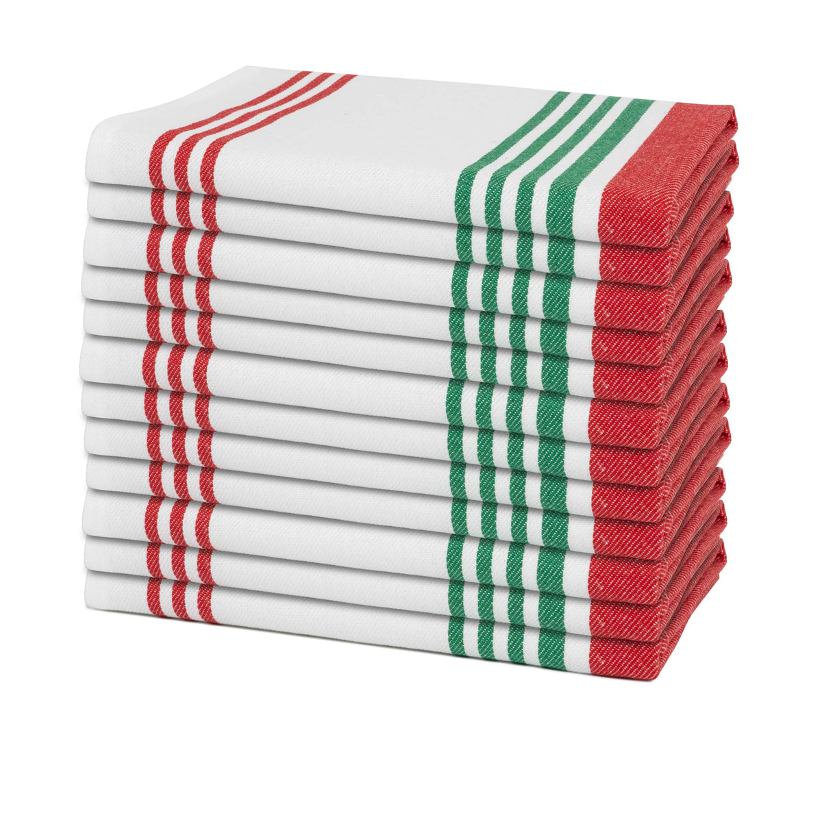 Cotton Striped Cloth Napkins — Set of 12