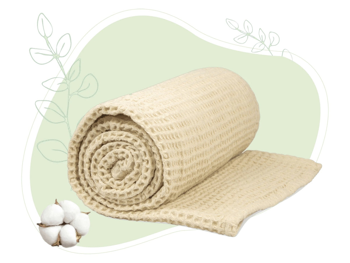 Cotton Waffle Weave Throw Blanket