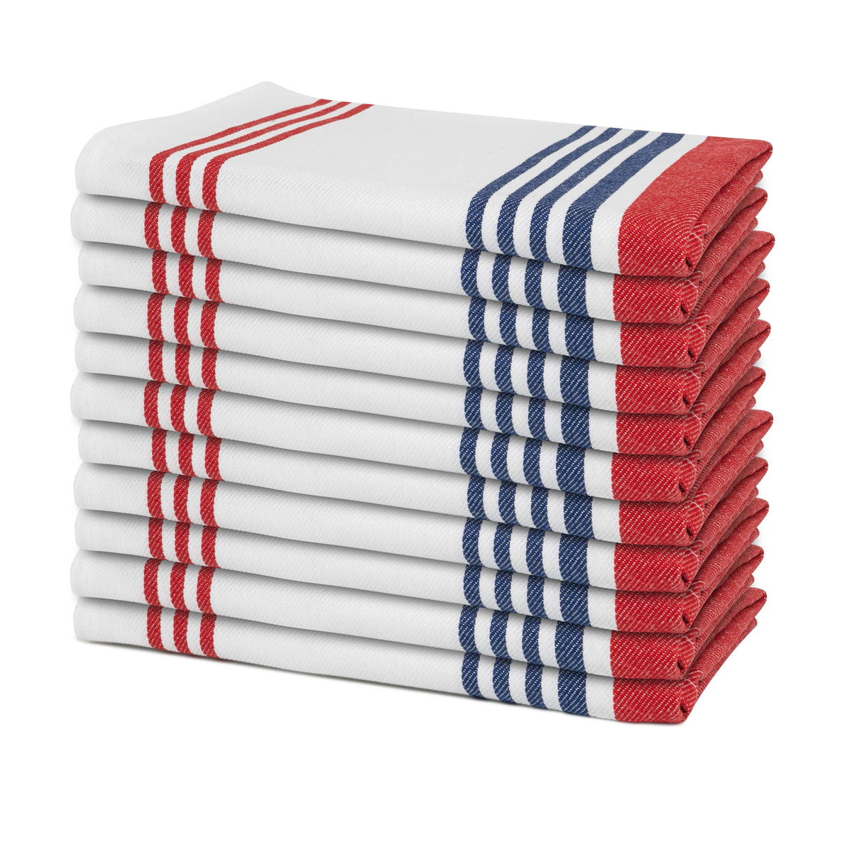 Cotton Striped Cloth Napkins — Set of 12