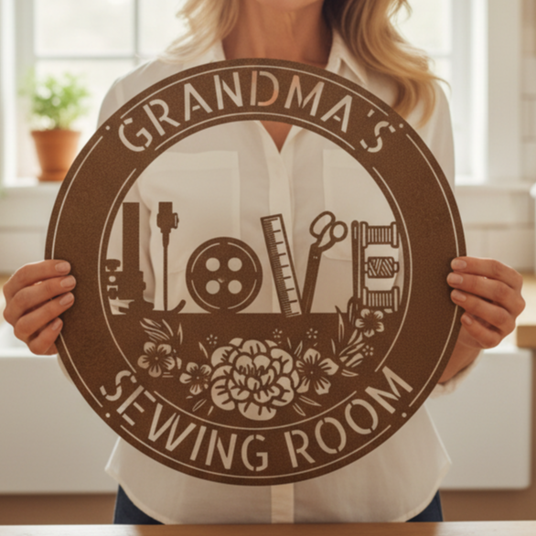 Custom Metal Wall Art - Personalized Love Sewing Sign