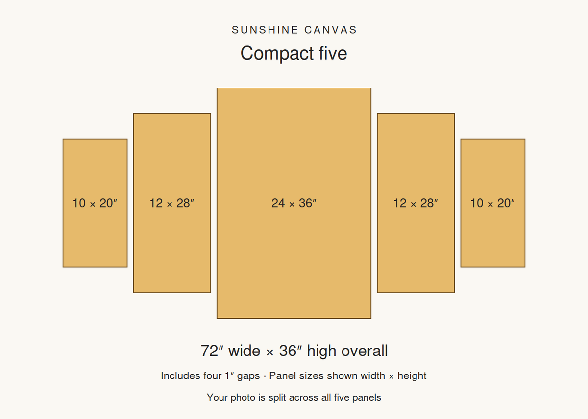 Custom 5-Panel Split Canvas Print – Large Statement Wall Art