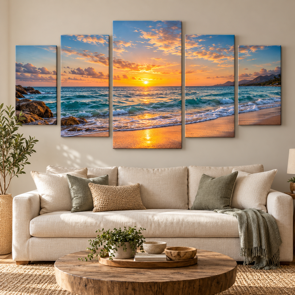 Custom 5-Panel Split Canvas Print – Large Statement Wall Art