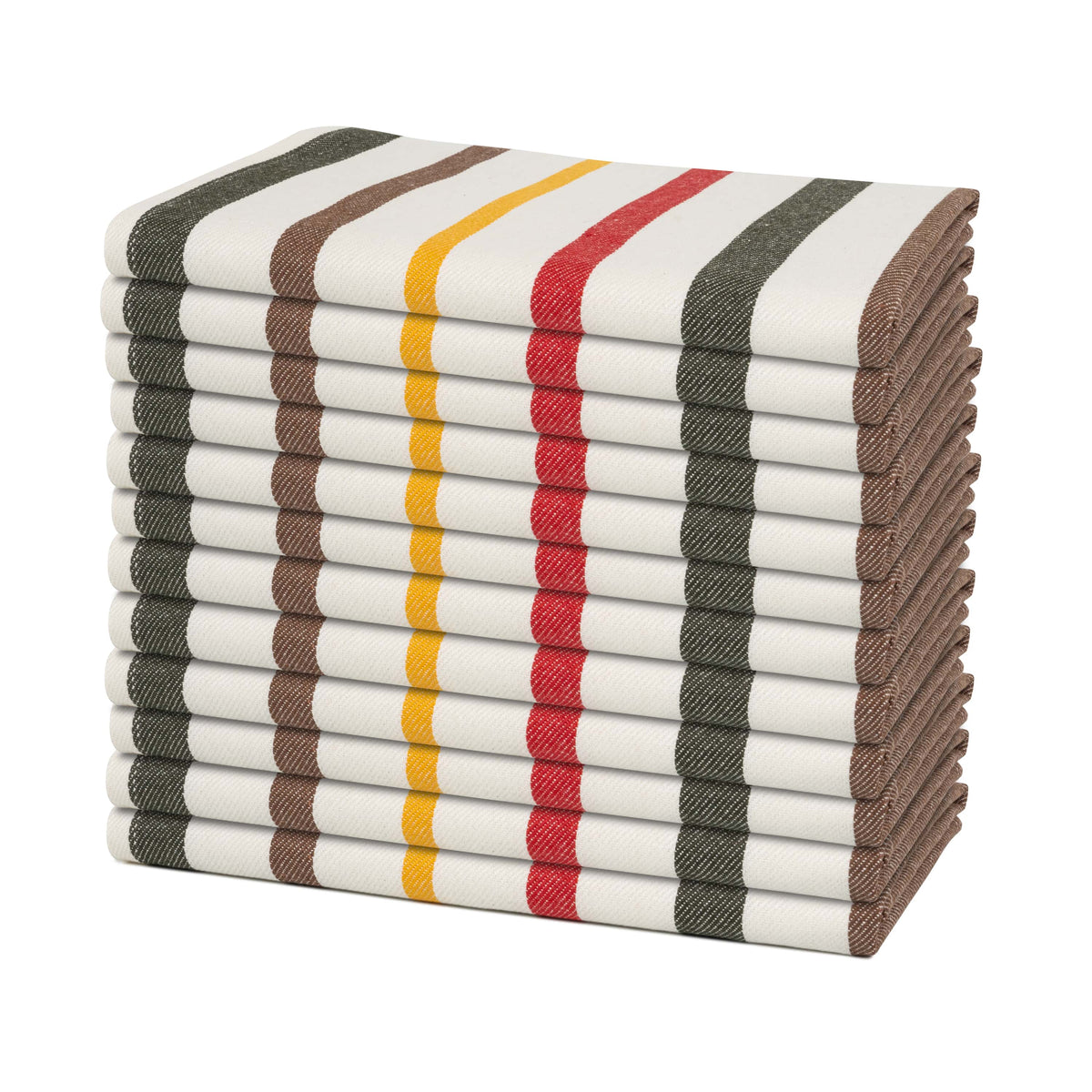 Cotton Striped Cloth Napkins — Set of 12