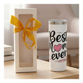 White Best Mom Ever Skinny Tumbler with Straw and Gift Box